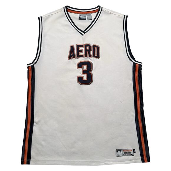 Vintage Aeropostale White Basketball Jersey #3 Sport Skater Mens L Flaws - Picture 1 of 8